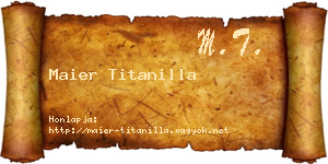 Maier Titanilla névjegykártya